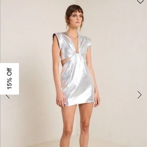 A.L.C Adina metallic vegan leather dress
